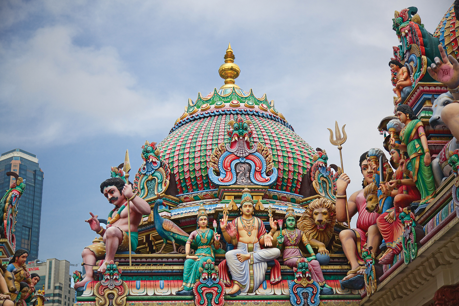 Sculptures on the Sri Mariamman Temple